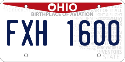 OH license plate FXH1600