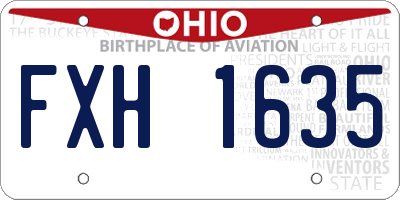 OH license plate FXH1635