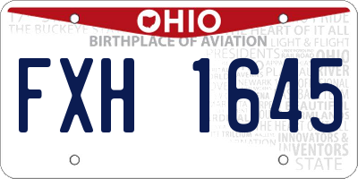 OH license plate FXH1645