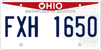 OH license plate FXH1650