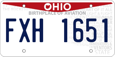 OH license plate FXH1651