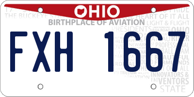 OH license plate FXH1667
