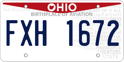 OH license plate FXH1672