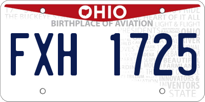 OH license plate FXH1725
