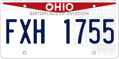 OH license plate FXH1755