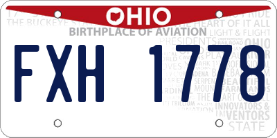 OH license plate FXH1778