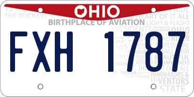 OH license plate FXH1787