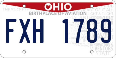 OH license plate FXH1789