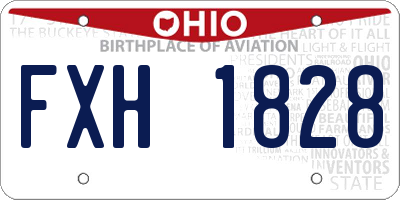OH license plate FXH1828