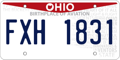 OH license plate FXH1831