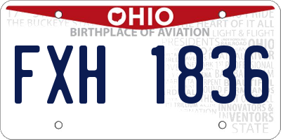 OH license plate FXH1836