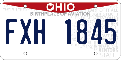 OH license plate FXH1845