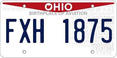 OH license plate FXH1875