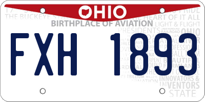 OH license plate FXH1893