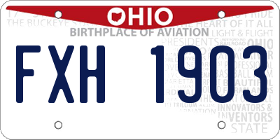 OH license plate FXH1903