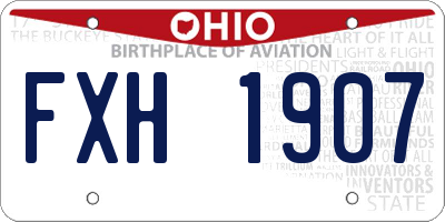 OH license plate FXH1907