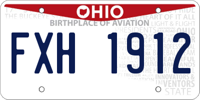 OH license plate FXH1912