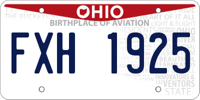 OH license plate FXH1925