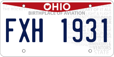 OH license plate FXH1931