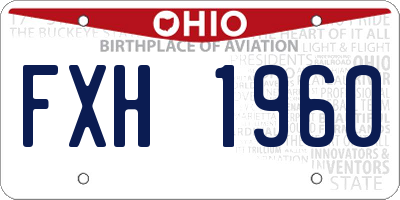 OH license plate FXH1960