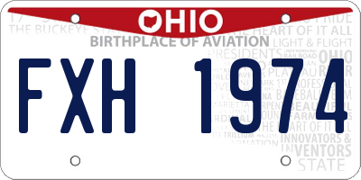 OH license plate FXH1974