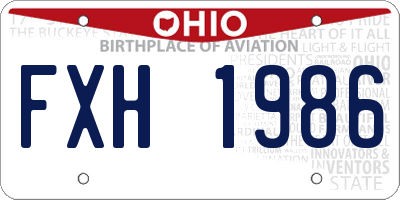 OH license plate FXH1986