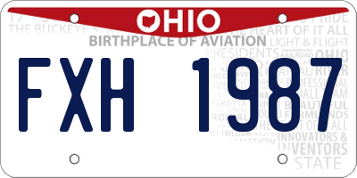OH license plate FXH1987
