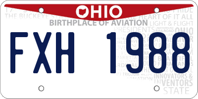 OH license plate FXH1988