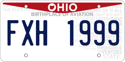 OH license plate FXH1999