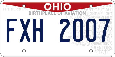 OH license plate FXH2007