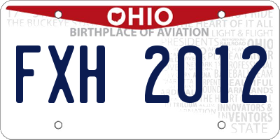 OH license plate FXH2012
