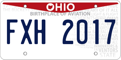 OH license plate FXH2017