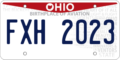 OH license plate FXH2023