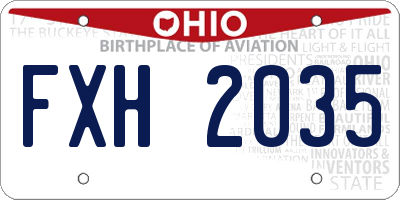 OH license plate FXH2035