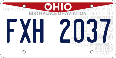 OH license plate FXH2037