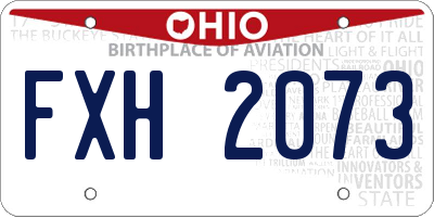 OH license plate FXH2073
