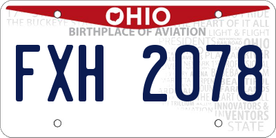 OH license plate FXH2078