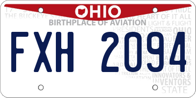 OH license plate FXH2094
