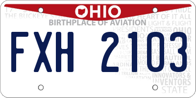 OH license plate FXH2103