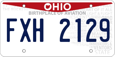 OH license plate FXH2129