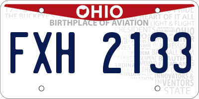 OH license plate FXH2133