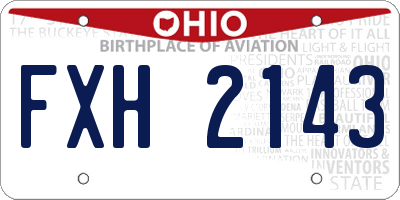 OH license plate FXH2143