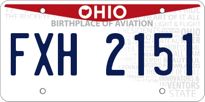 OH license plate FXH2151