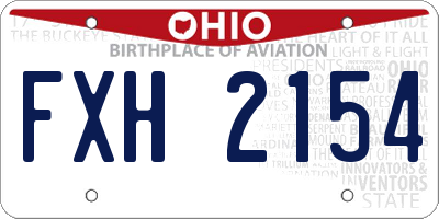 OH license plate FXH2154