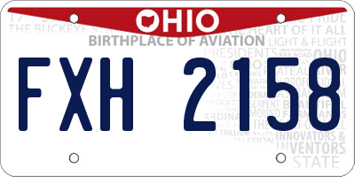 OH license plate FXH2158