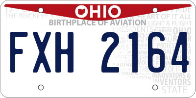 OH license plate FXH2164