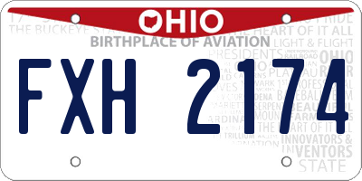 OH license plate FXH2174