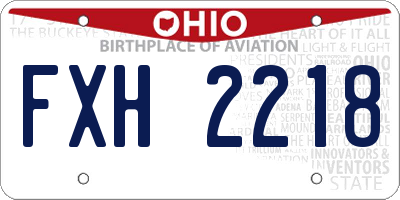 OH license plate FXH2218