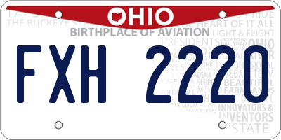 OH license plate FXH2220