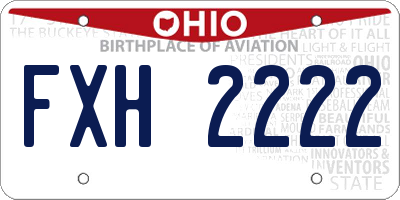 OH license plate FXH2222